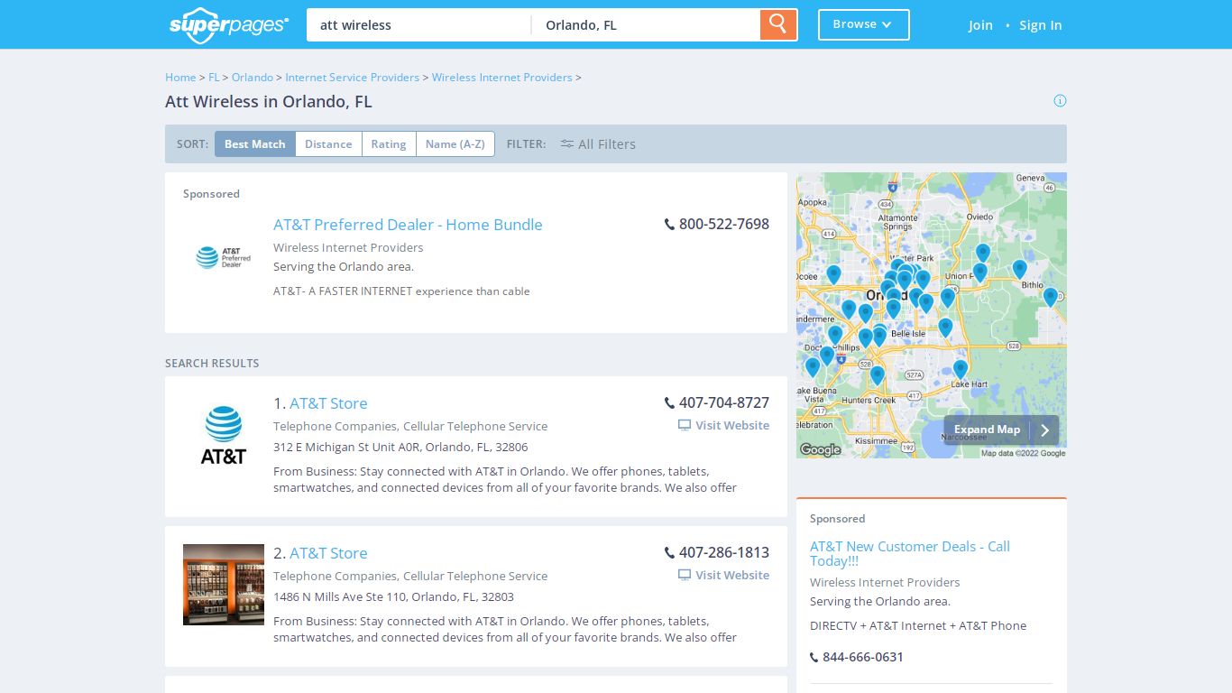 Att Wireless in Orlando, FL - Superpages